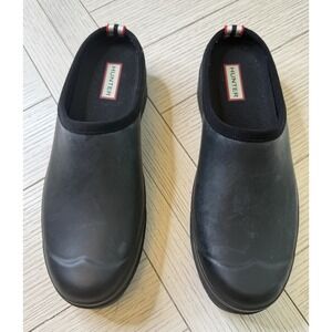 HUNTER WOMEN'S‎ ORIGINAL PLAY CLOGS BLACK NATURAL RUBBER SIZE 10 US WATERPROOF